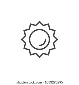 Sun outline icon. linear style sign for mobile concept and web design. Summer sunlight simple line vector icon. Symbol, logo illustration. Pixel perfect vector graphics