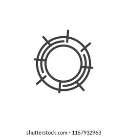 Sun outline icon. linear style sign for mobile concept and web design. Solar simple line vector icon. Symbol, logo illustration. Pixel perfect vector graphics