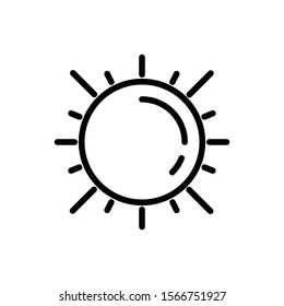 sun outline icon. vector illustration. Isolated on white background.