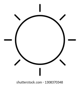 The sun outline icon vector illustrator isolated on white background.