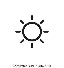 Sun Outline Icon Vector Symbol Eps