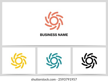 Sun Outline Simple Shape Curve Circle Outline Logo Design