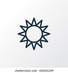 Sun Outline Symbol. Premium Quality Isolated Sunny  Element In Trendy Style.