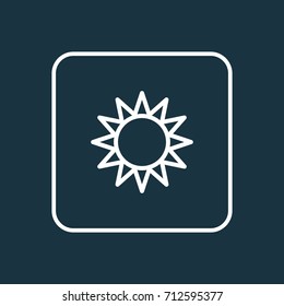 Sun Outline Symbol. Premium Quality Isolated Sunny  Element In Trendy Style.