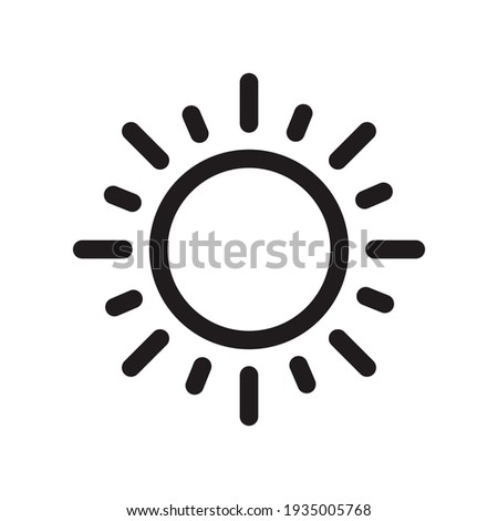 Sun outline, thin line. Galaxy, solar system, astronomy related icon isolated on white background EPS Vector