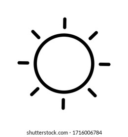 Sun outline and thin line icon isolated on white background EPS Vector