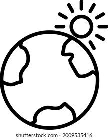 Sun Outline Vector Icon Design
  