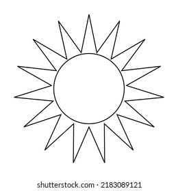 ilustración vectorial de contorno solar, aislado en fondo blanco, vista superior