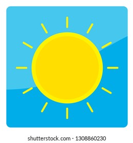 The sun outline yellow icon vector illustrator isolated on sky background.