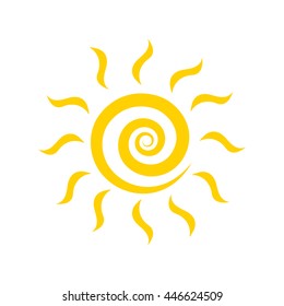 Sun over white - vector illustration