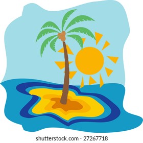 sun and palm