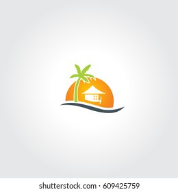 Beach House Logo Design Template Stock Vector (royalty Free) 1771724735