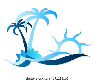 Sun and palm trees, the image for a cruise