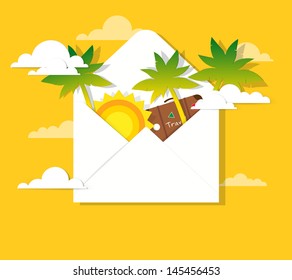 sun and palm trees in the mail