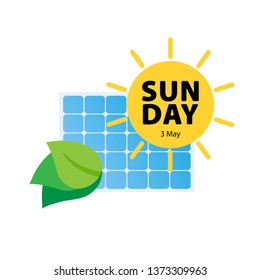Sun panel. Happy sun day. Vector icon.