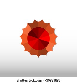 Sun paper cut on gradient background,vector,illustration