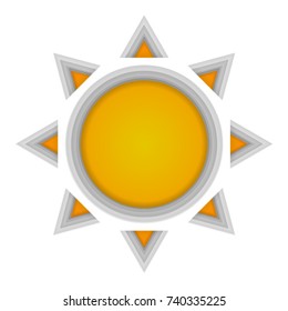 The sun paper cut vector illustration.