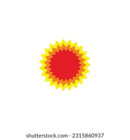 Sun, paper geometric symbol simple logo vector