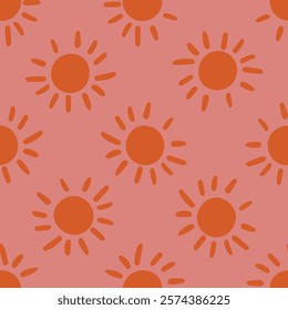 Sun Pattern on Red Background