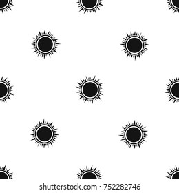 Sun pattern repeat seamless in black color for any design. Vector geometric illustration