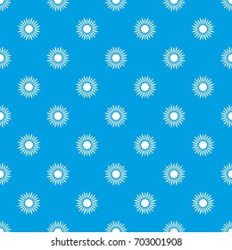 Sun pattern repeat seamless in blue color for any design. Vector geometric illustration