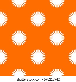 Sun pattern repeat seamless in orange color for any design. Vector geometric illustration