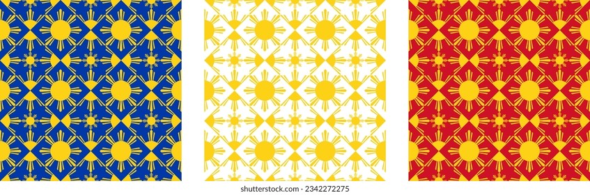 sun pattern set. vector illustration