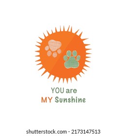 Sun with paw prints illustration