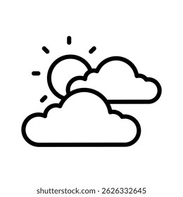 A sun peeking through clouds, representing partly cloudy weather vector design