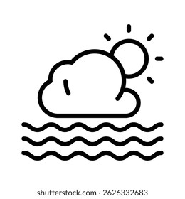 A sun peeking through clouds, representing partly cloudy weather vector design