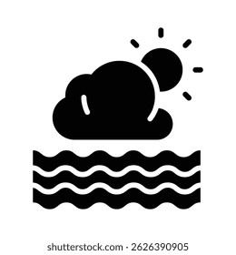 A sun peeking through clouds, representing partly cloudy weather vector design
