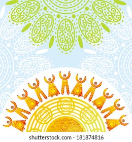 Sun people vector illustration