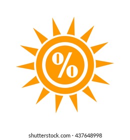 Sun percentage summer, vector illustration