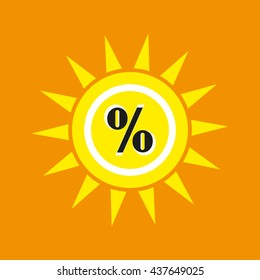 Sun percentage summer, vector illustration
