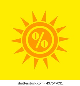 Sun percentage summer, vector illustration