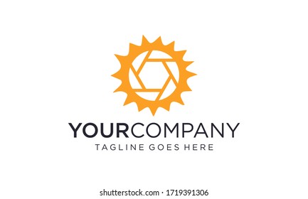 Sun photography for logo design vector editable
