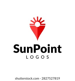 Sun and Pin Point Logo Concept