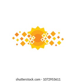 Sun Pixel logo Icon Design