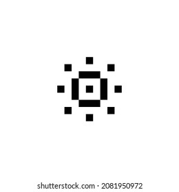 sun pixel perfect icon design. Flat style design isolated on white background. Vector illustration