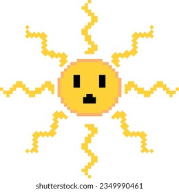 Sun pixel vector image or clipart