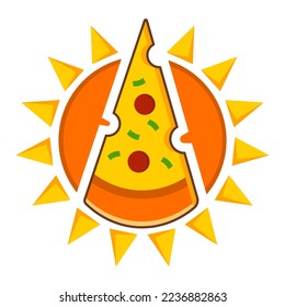 Sun pizza icon modern vector style