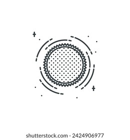 Sun, planet, fire, space, star, astronomy, discovery icon, vector illustration