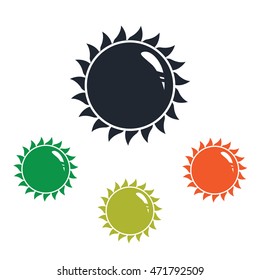 Sun planet icon on the background