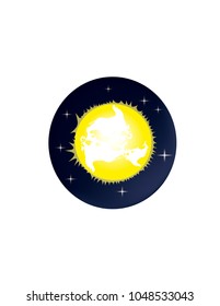 Sun planet icon in the Solar system