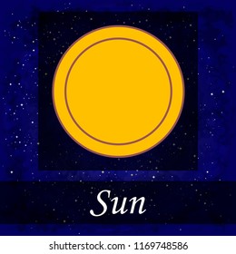 Sun. A planet in the starry sky. Astrology. Horoscope. Vector illustration.