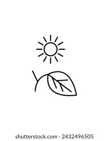 sun with plant icon, vector best line icon.