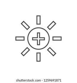 sun with a plus icon. Element of web for mobile concept and web apps icon. Thin line icon for website design and development, app development
