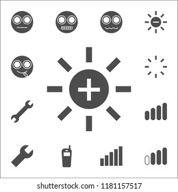 sun with a plus icon. web icons universal set for web and mobile