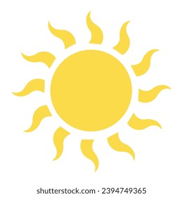 sun png on a white background, yellow sun