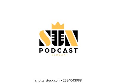 SUN PODCAST LOGO TEMPLATE VECTOR